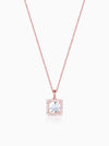Rose Gold Snow White Pendant With Link Chain