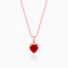 Rose Gold Loving in Red Pendant With Link Chain