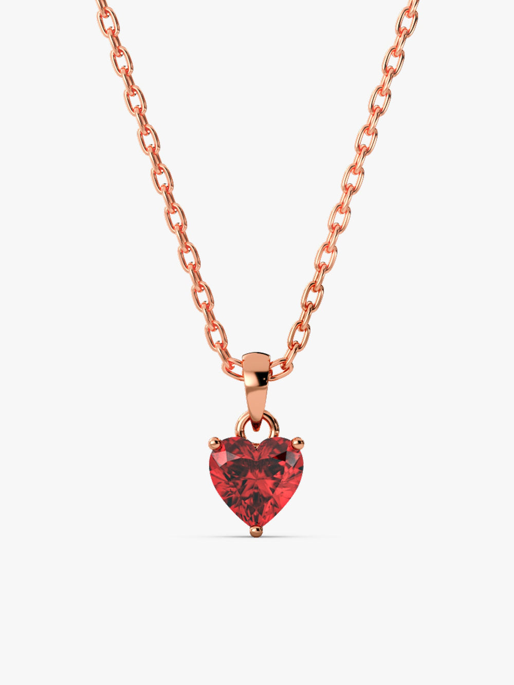 Rose Gold Loving in Red Pendant With Link Chain