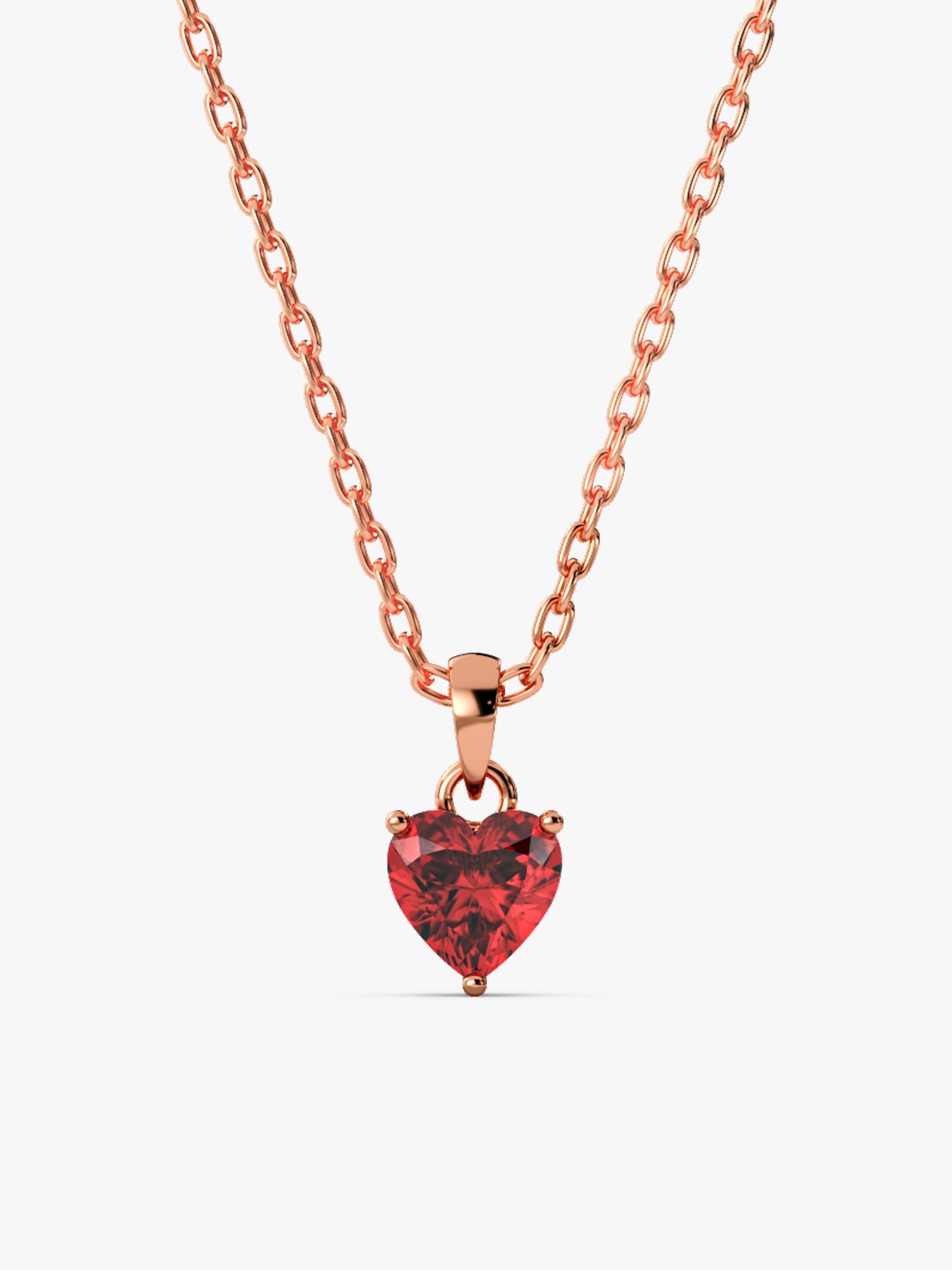 Rose Gold Loving in Red Pendant With Link Chain