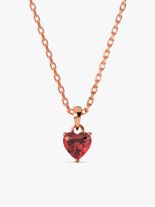 Rose Gold Loving in Red Pendant With Link Chain