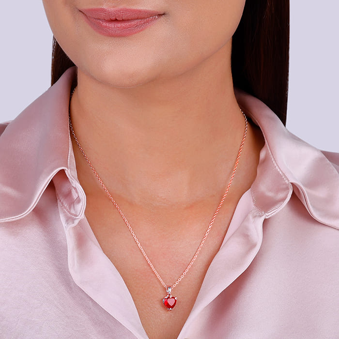 HEART NECKLACE AND RING PACK - Red | ZARA India