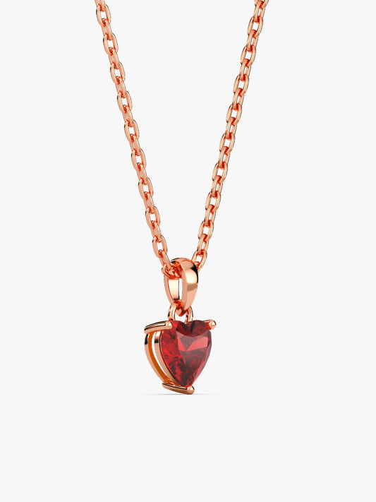 Rose Gold Loving in Red Pendant With Link Chain