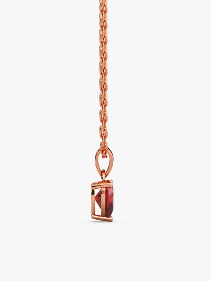 Rose Gold Loving in Red Pendant With Link Chain