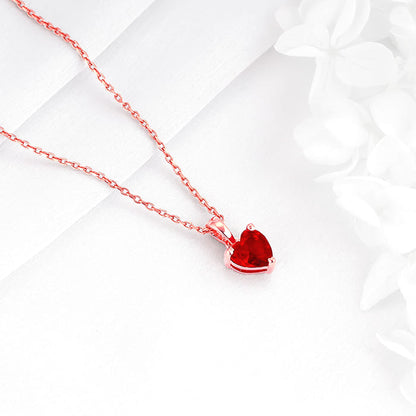Rose Gold Loving in Red Pendant With Link Chain