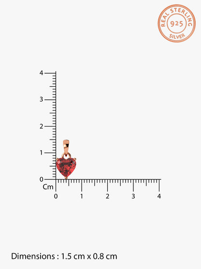Rose Gold Loving in Red Pendant With Link Chain