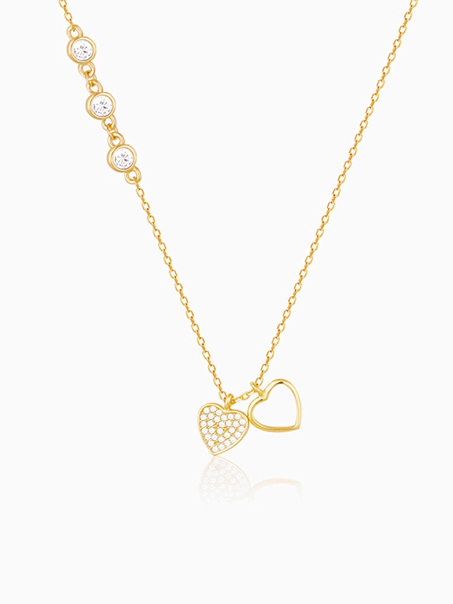 Golden Heart to Heart Necklace