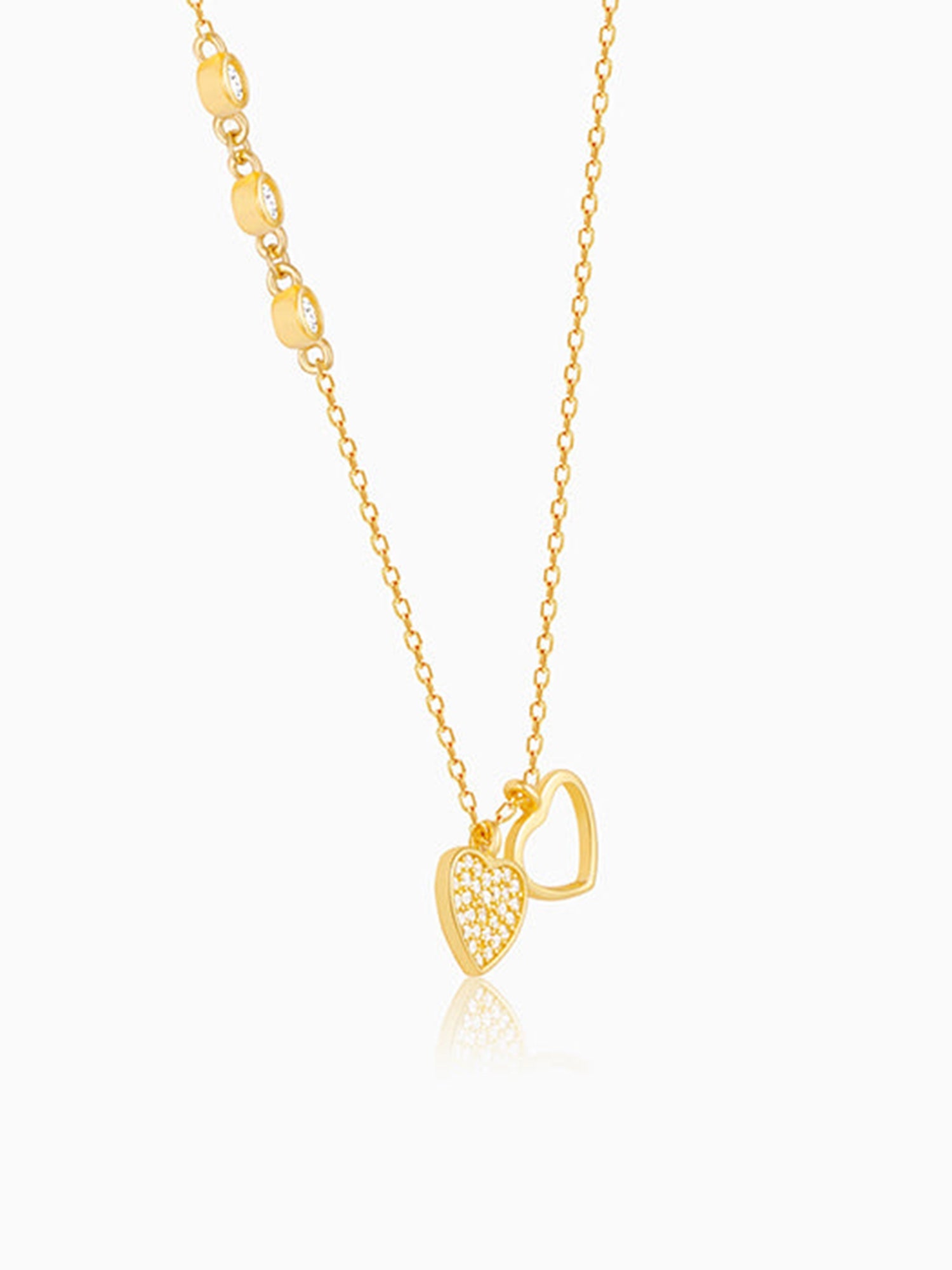 Golden Heart to Heart Necklace