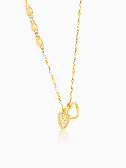 Golden Heart to Heart Necklace