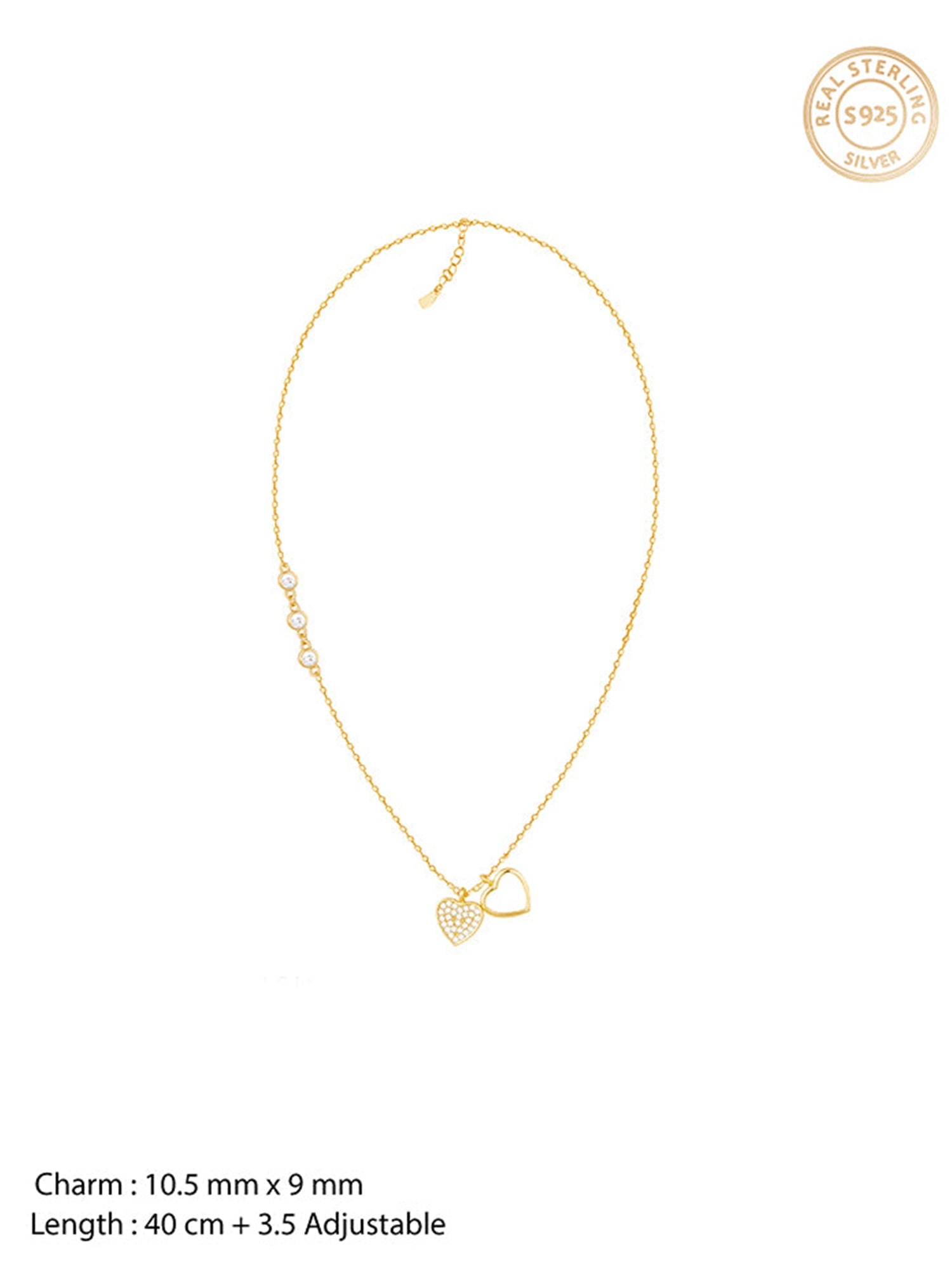 Golden Heart to Heart Necklace