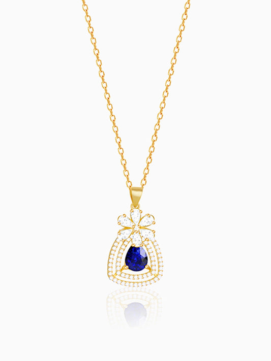 Golden Forever In Blue Pendant With Link Chain