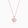 Rose Gold Made for Each Other Heart Pendant With Link Chain