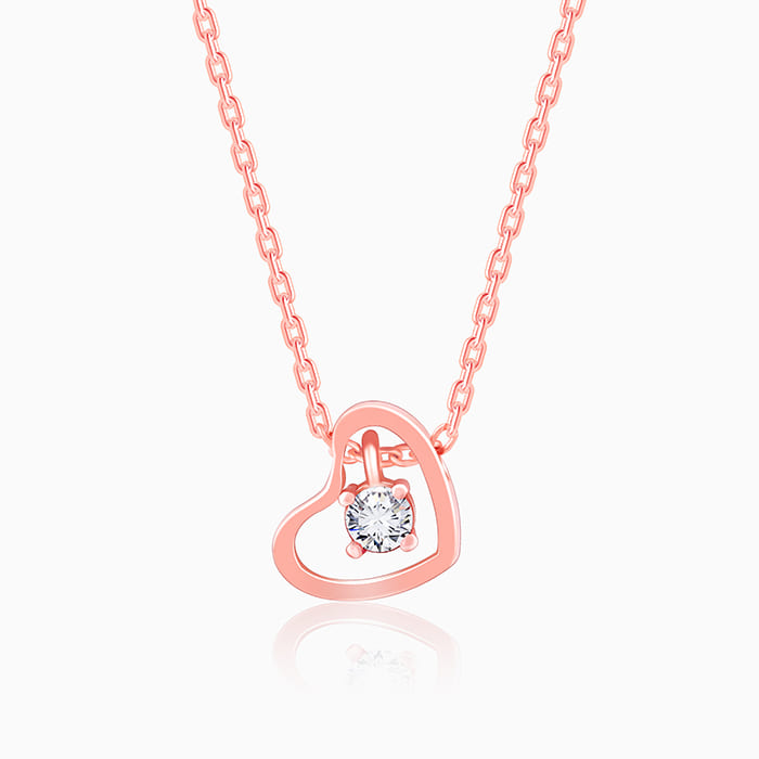 Katy Silver Heart Short Pendant Necklace in White Crystal | Kendra Scott