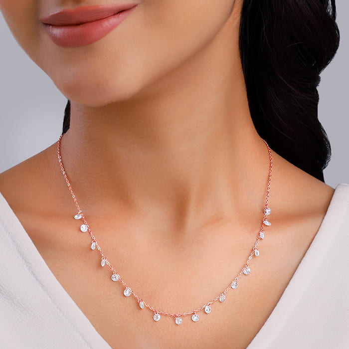 Rose Gold Queens Necklace – GIVA - Main Image