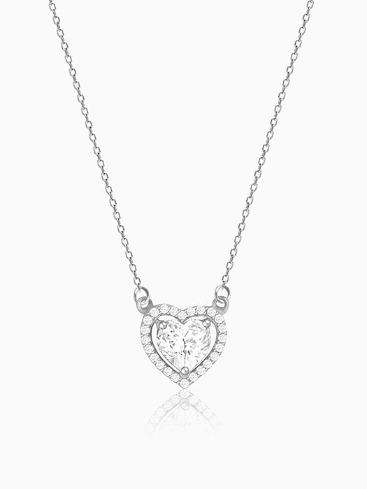 Silver Fall in Love Necklace