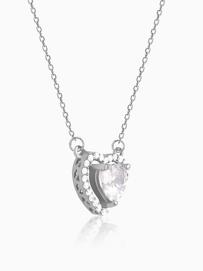 Silver Fall in Love Necklace