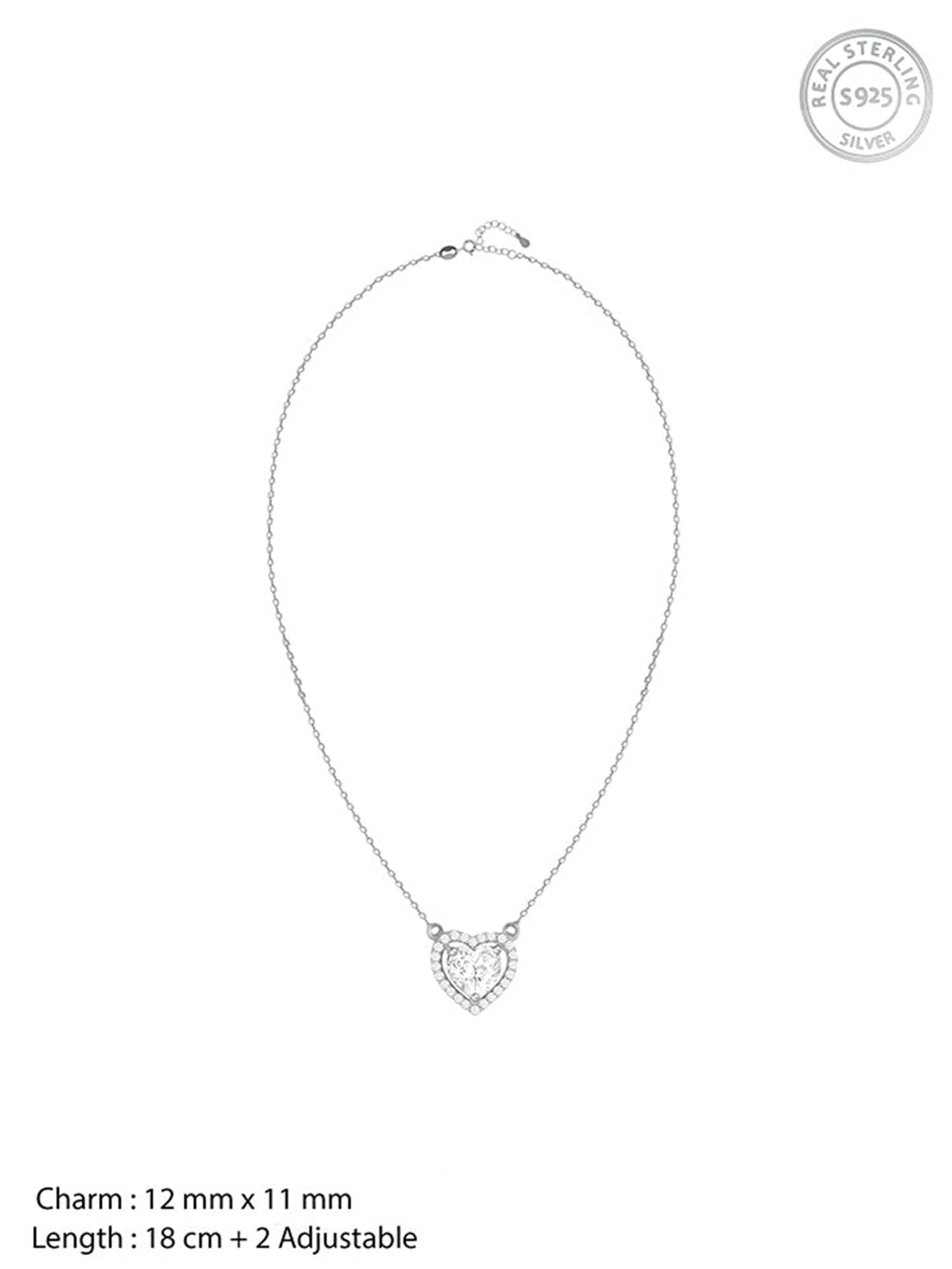 Silver Fall in Love Necklace