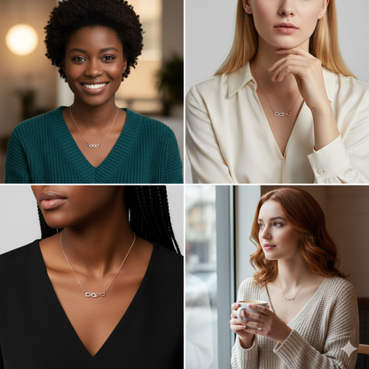 Rose Gold Double Infinity Love Necklace