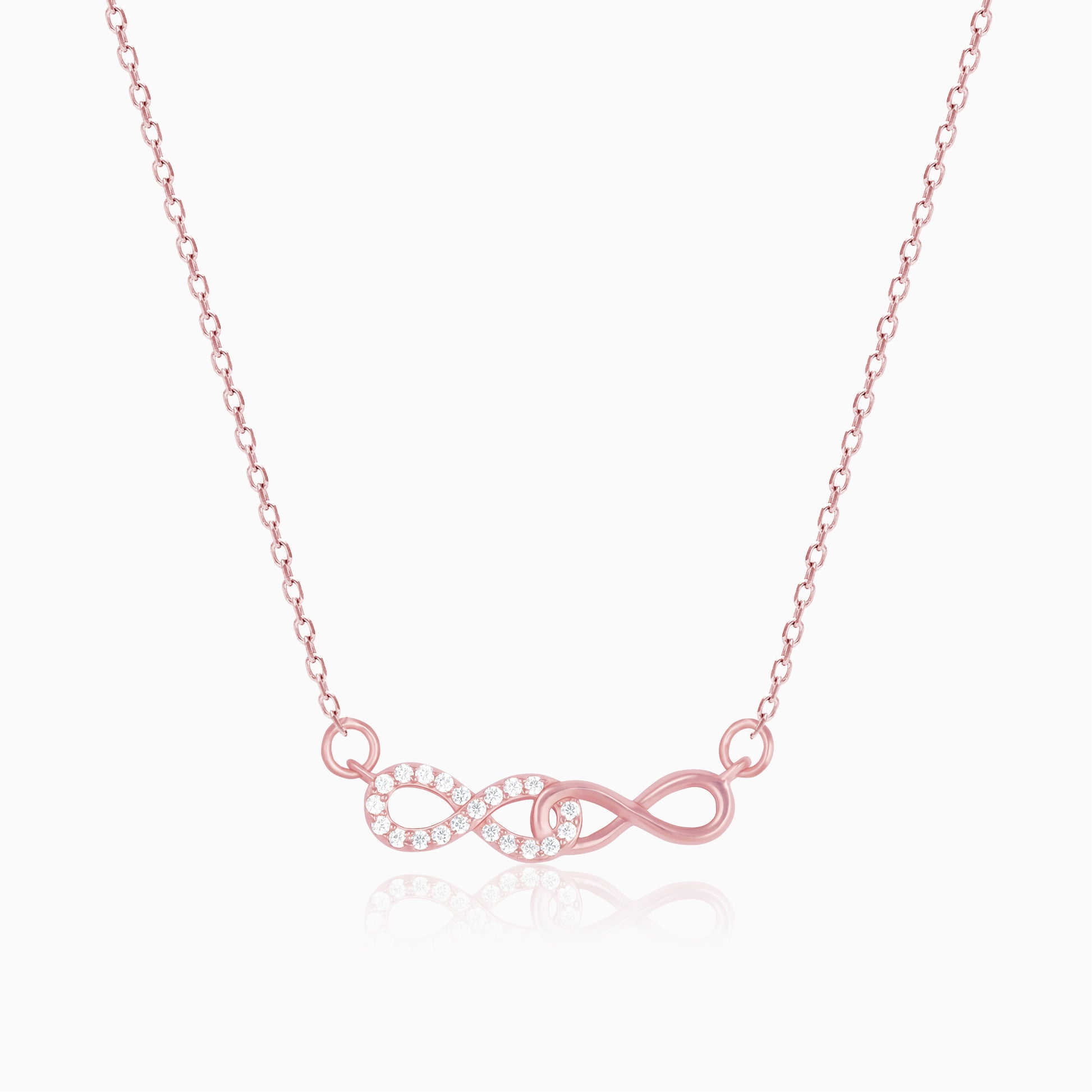 Rose Gold Double Infinity Love Necklace – GIVA