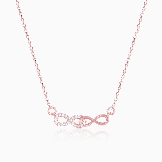 Rose Gold Double Infinity Love Necklace