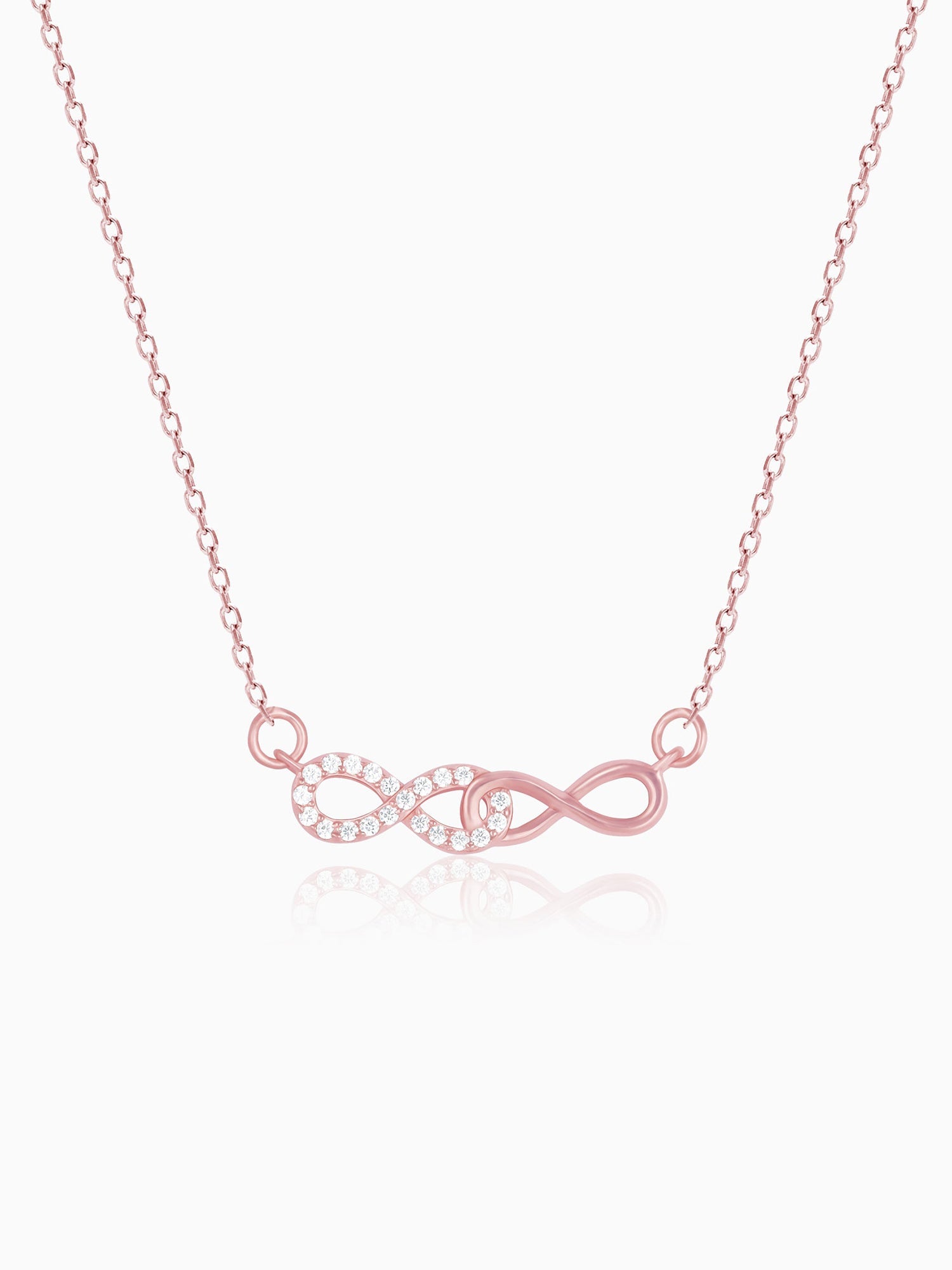 Rose Gold Double Infinity Love Necklace