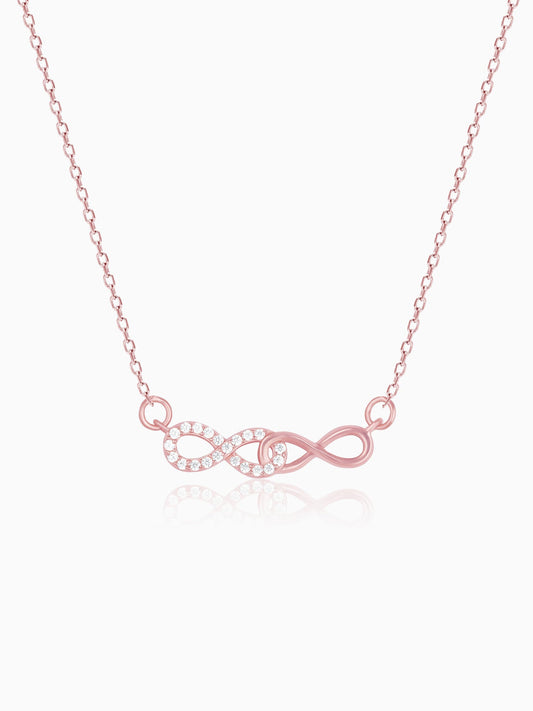 Rose Gold Double Infinity Love Necklace