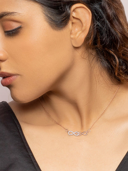 Rose Gold Double Infinity Love Necklace