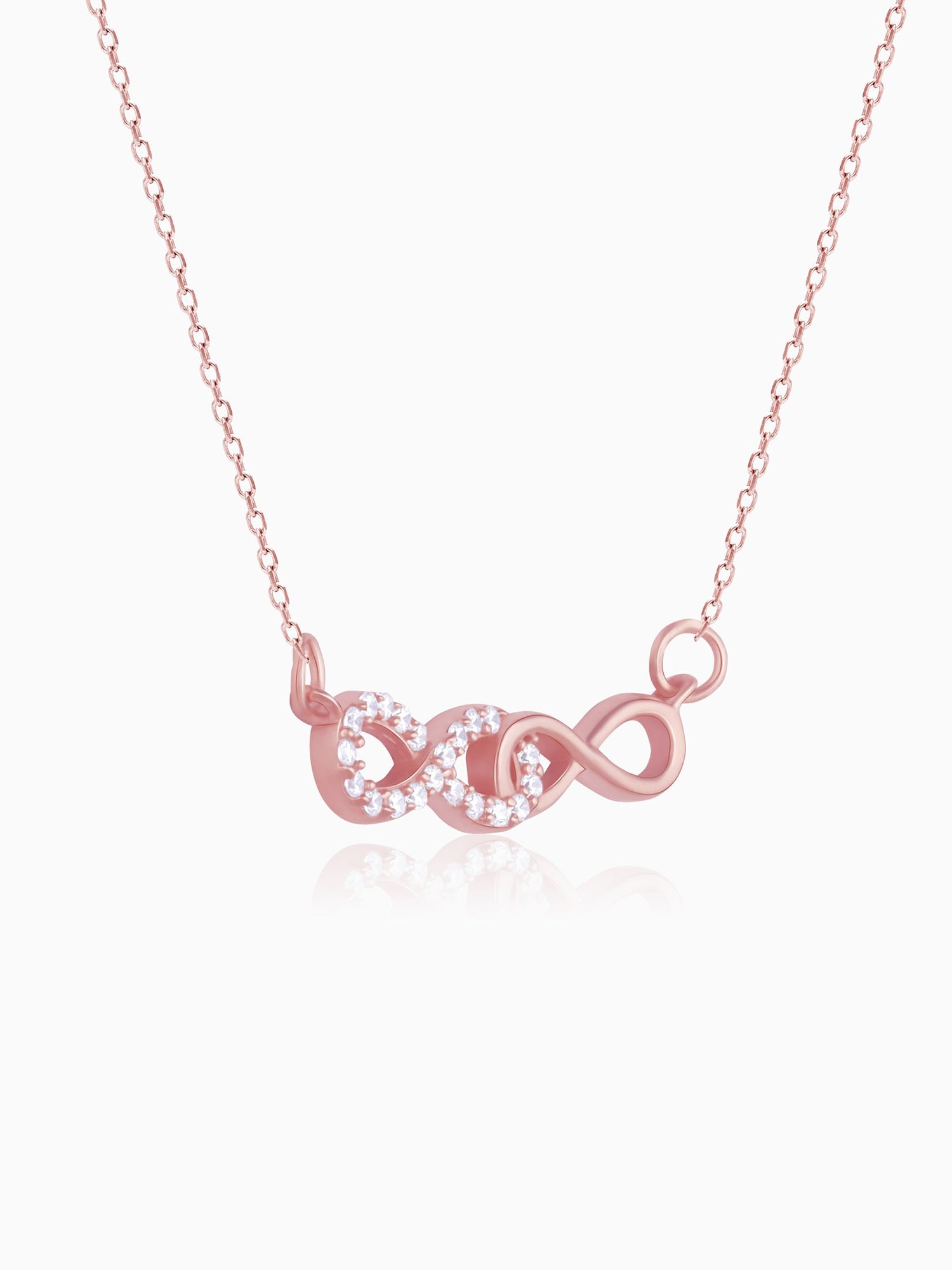 Rose Gold Double Infinity Love Necklace