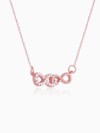 Rose Gold Double Infinity Love Necklace