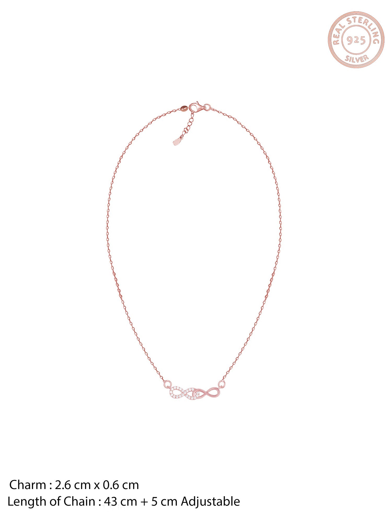 Rose Gold Double Infinity Love Necklace