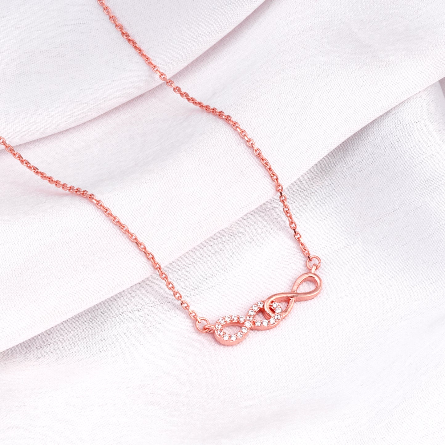 Rose Gold Double Infinity Love Necklace