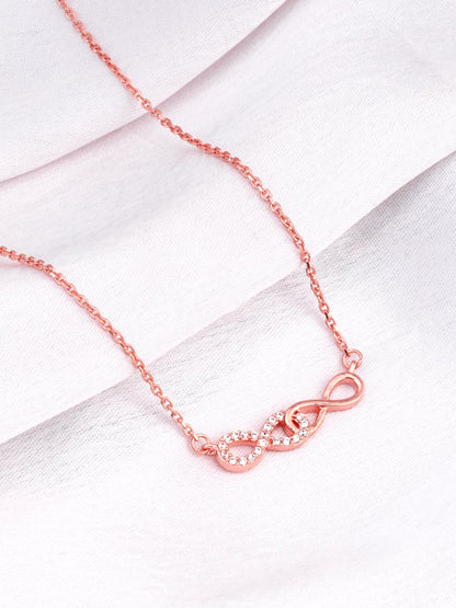 Rose Gold Double Infinity Love Necklace