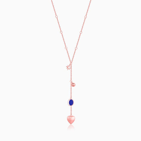 Rose Gold Dripping Hearts Necklace