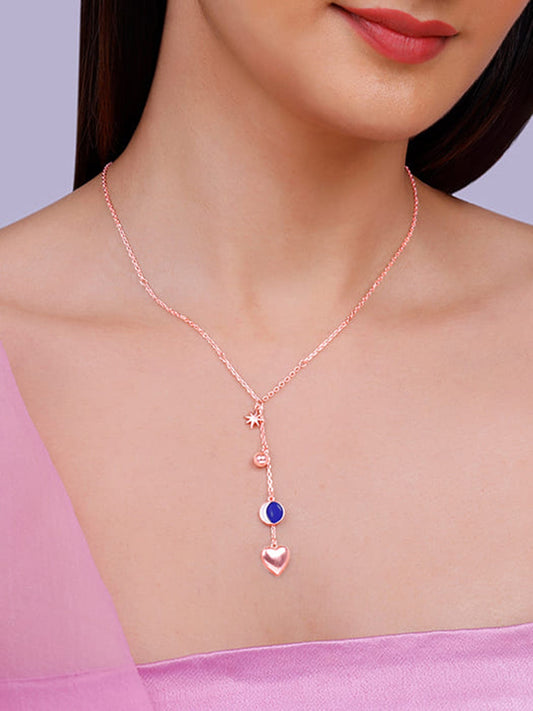 Rose Gold Dripping Hearts Necklace
