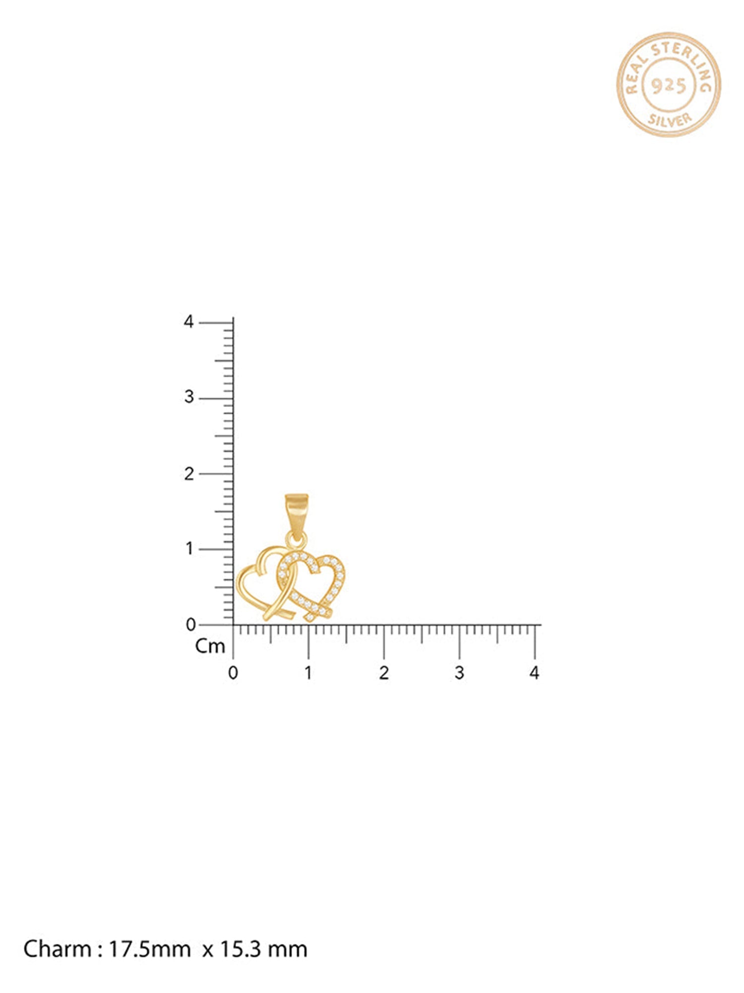 Golden Bonding Hearts Pendant With Link Chain