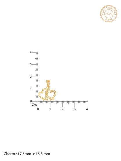 Golden Bonding Hearts Pendant With Link Chain