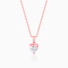 Rose Gold Solitaire Heart Pendant With Link Chain