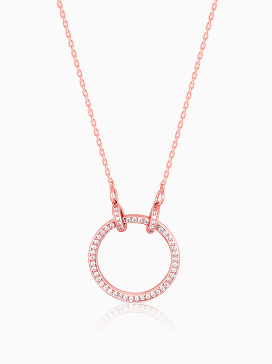 Rose Gold Forever Valentine Pendant with Link Chain