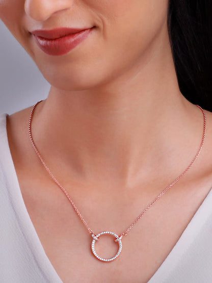 Rose Gold Forever Valentine Pendant with Link Chain