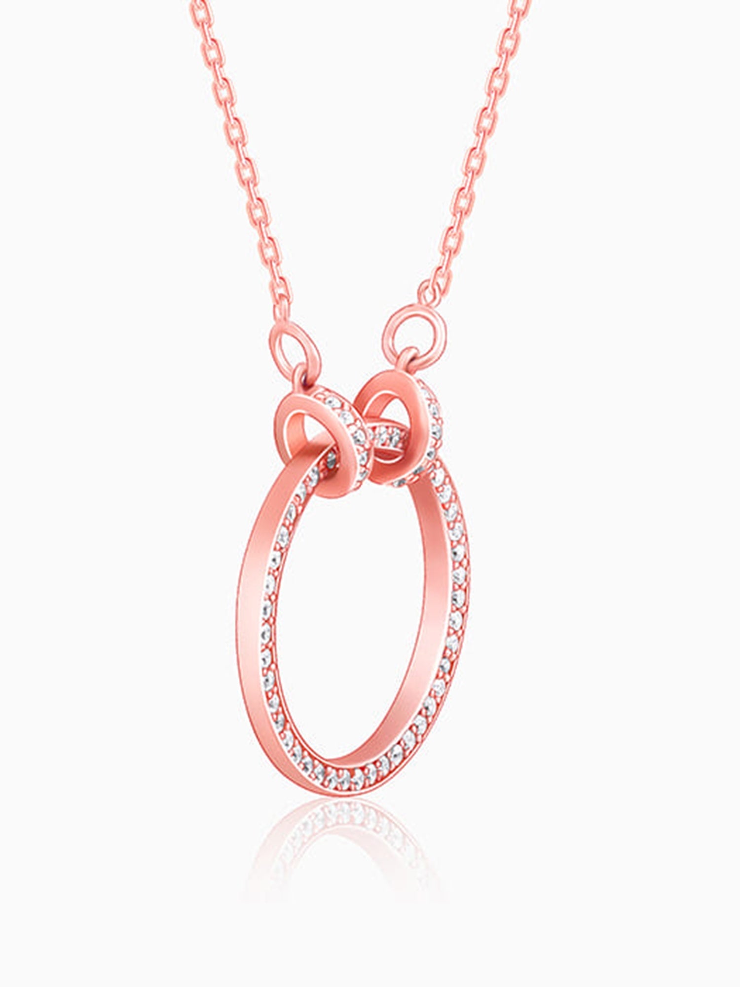 Rose Gold Forever Valentine Pendant with Link Chain