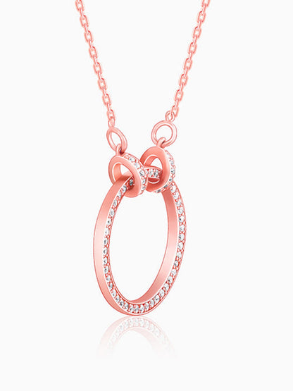 Rose Gold Forever Valentine Pendant with Link Chain