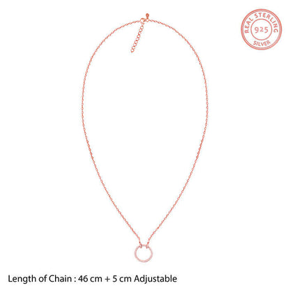 Rose Gold Forever Valentine Pendant with Link Chain