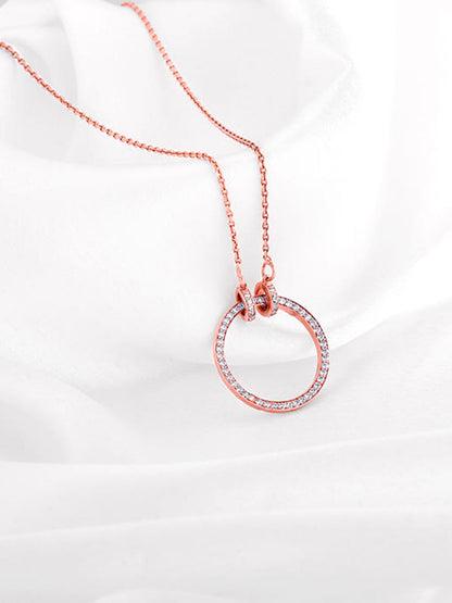 Rose Gold Forever Valentine Pendant with Link Chain