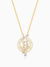The White Periwinkle Pendant With Link Chain