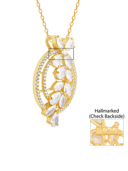 The White Periwinkle Pendant With Link Chain