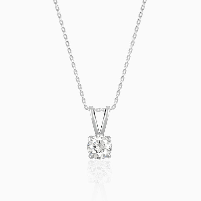 Anushka Sharma Silver Zircon Pendant with Link Chain - Image 1