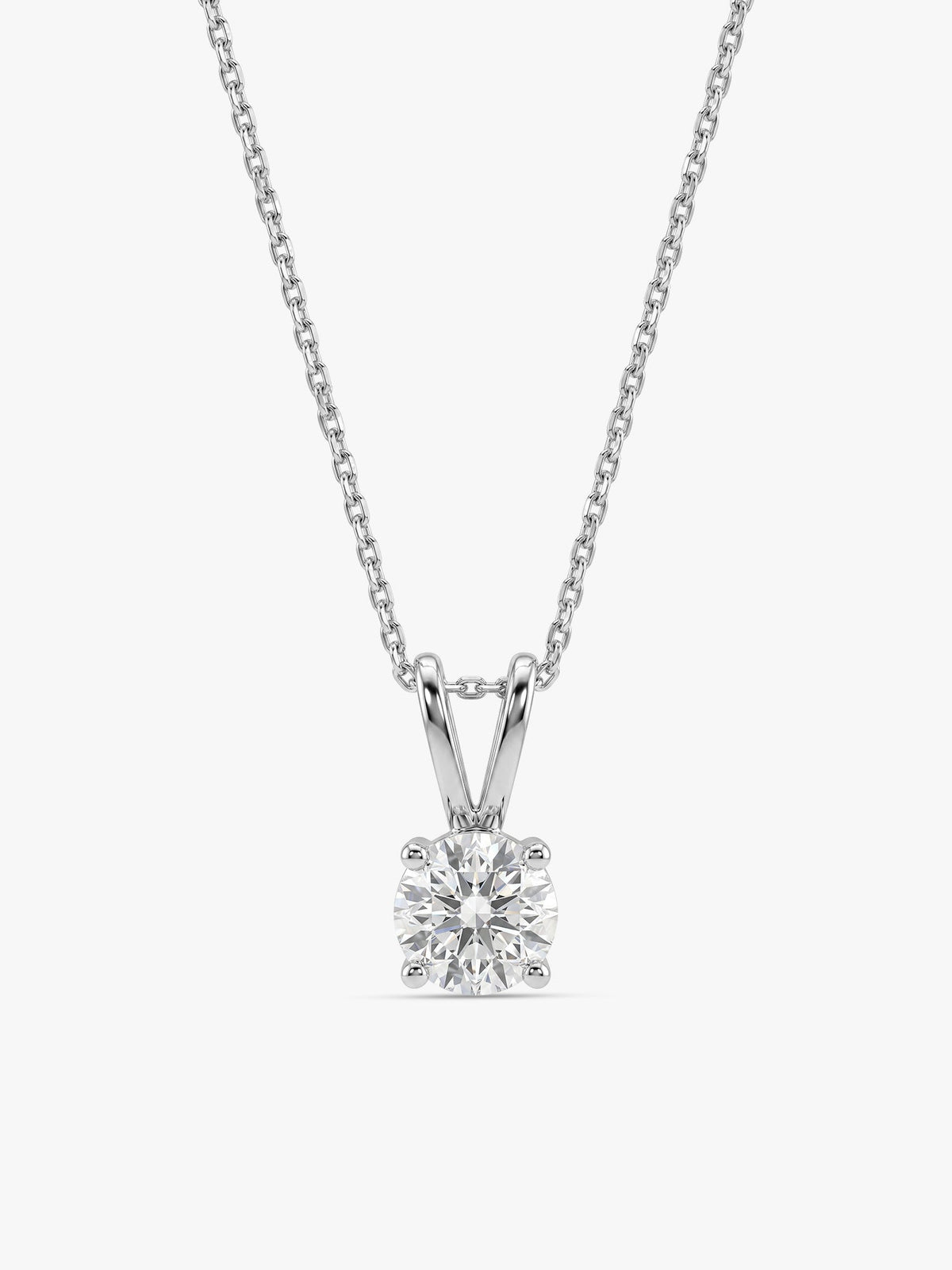 Silver Zircon Pendant with Link Chain