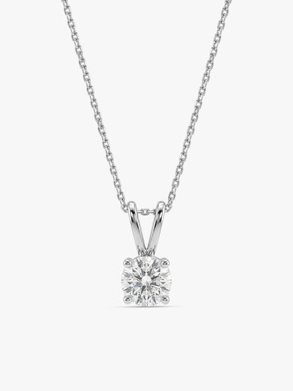 Silver Zircon Pendant with Link Chain