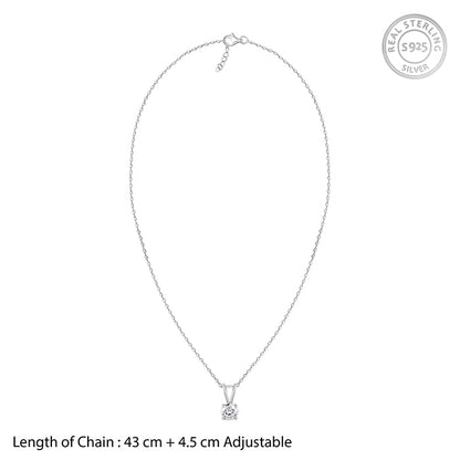 Anushka Sharma Silver Zircon Pendant with Link Chain