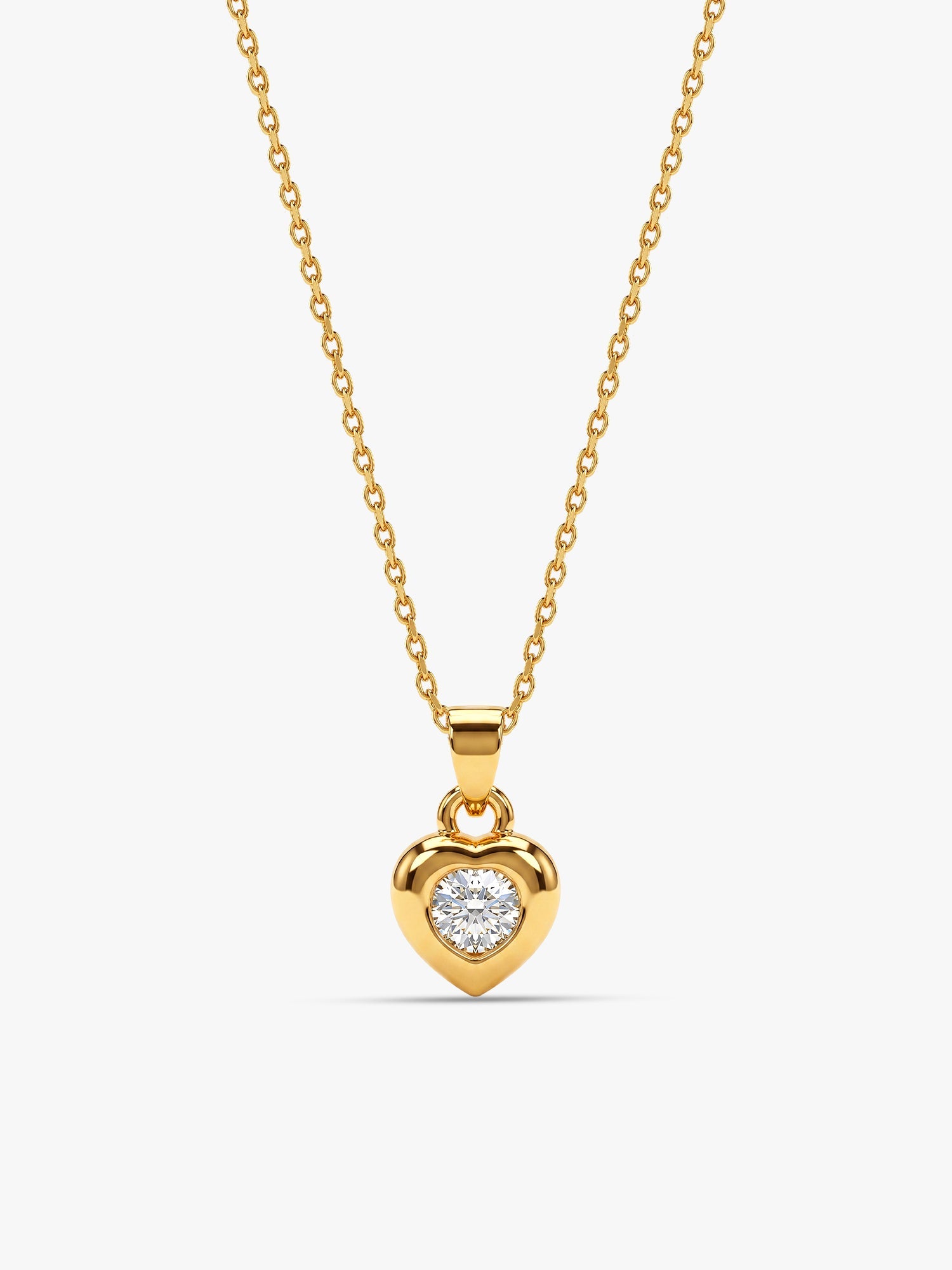Golden Imagine Hearts Pendant With Link Chain
